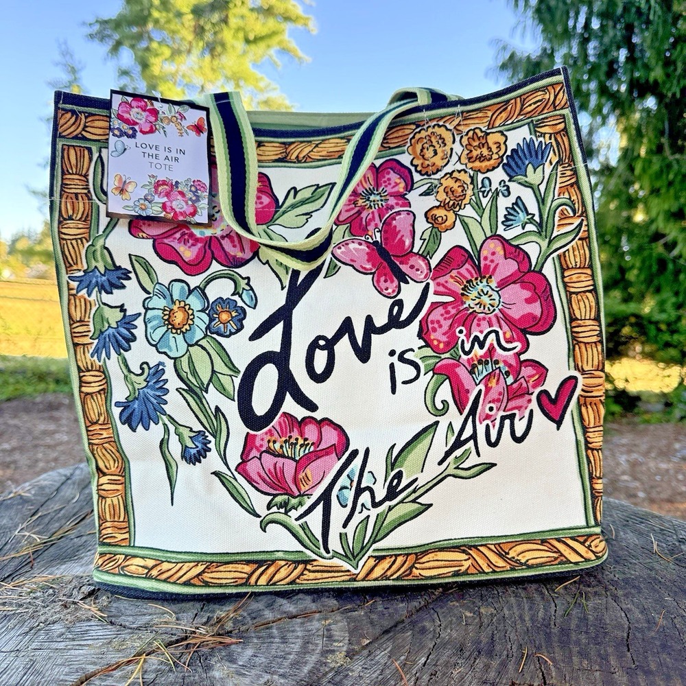 Canvas Tote Brighton Love Is In The Air NWT Floral Butterfly Shopper Bag Handbag